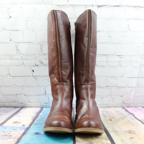 TIMBERLANDKnee High Side Zip Saddle Boots Size 6.5 - Picture 4 of 10